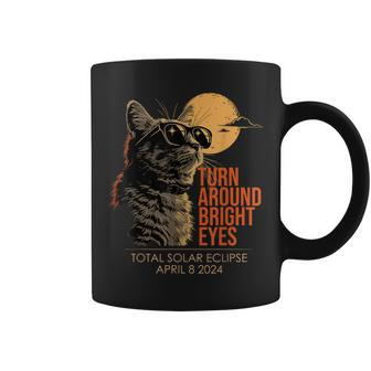 Turn Around Bright Eyes Cat Wearing Glasses Total Eclipse Coffee Mug - Seseable