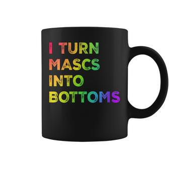 I Turn Mascs Into Bottoms Lesbian Bisexual Vintage Pride Coffee Mug - Monsterry