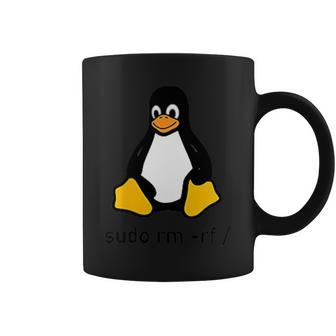 Tux Linux Penguin Sudo Rm -Rf Computer Science Computers Coffee Mug - Monsterry