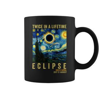 Twice In Lifetime Eclipse April 8 2024 Starry Night Van Gogh Coffee Mug - Seseable