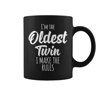 Twins Matching Birthday Outfit For Twins Oldest Twin Coffee Mug - Monsterry UK
