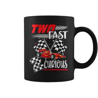 Two Fast 2 Curious Racing 2Nd Birthday Boy Girl Coffee Mug - Seseable