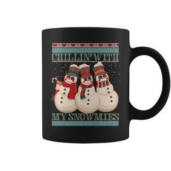 Ugly Christmas Snowman Chillin' With My Snowmies Coffee Mug - Monsterry CA