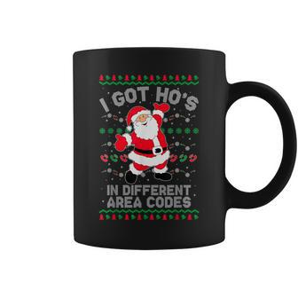Ugly Christmas Sweater I Got Ho's In Different Area Codes Coffee Mug - Monsterry DE