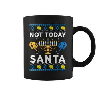 Ugly Hanukkah Sweater Not Today Santa Jewish Chanukah Coffee Mug - Monsterry DE