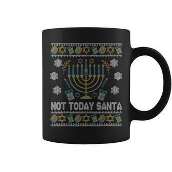 Ugly Hanukkah Sweater Not Today Santa Jewish Women Coffee Mug - Monsterry CA