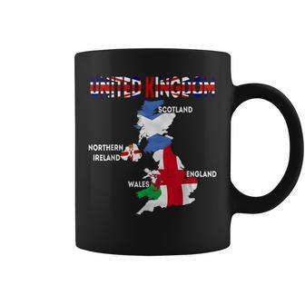 Uk Flag Map England Scotland Wales Northern Ireland Maps Coffee Mug - Thegiftio UK