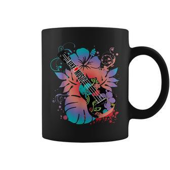 Ukulele Music And Hibiscus Flowers Uke Coffee Mug - Monsterry CA