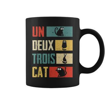 Un Deux Trois Cat Vintage French Joke Cat Lovers Coffee Mug - Monsterry AU