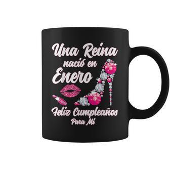 Una Reina Nacio En Enero Cumpleanos Camisa Best January Coffee Mug | Crazezy CA