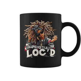 Unapologetically Loc'd Black History Month Black Afro Queen Coffee Mug | Mazezy CA