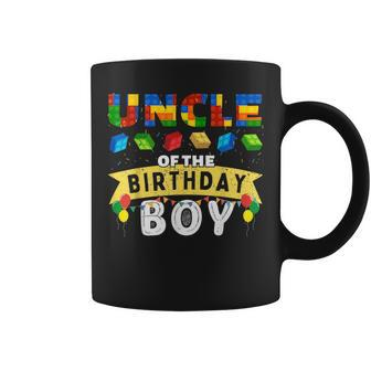 Uncle Of The Birthday Boy Building Blocks Master Builder Coffee Mug - Monsterry AU