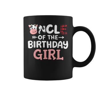 Uncle Of The Birthday Girl Cow Farm Party Matching Family Coffee Mug - Thegiftio UK