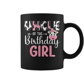 Uncle Of The Birthday Girl Farm Cow 1 St Birthday Girl Coffee Mug - Seseable