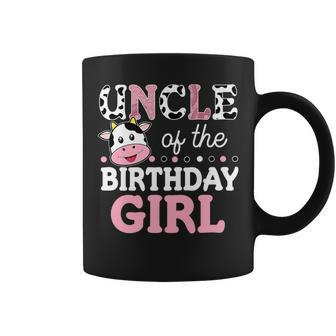 Uncle Of The Birthday Girl Farm Cow Daddy Papa 1St Coffee Mug - Thegiftio UK