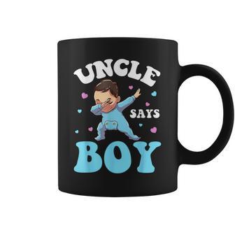 Uncle Says Boy Gender Reveal Baby Dabbing Coffee Mug - Monsterry