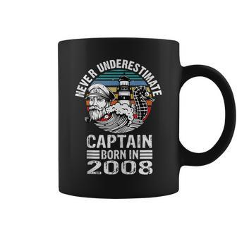 Never Underestimate Captain Born In 2008 Captain Sailing Coffee Mug - Thegiftio UK
