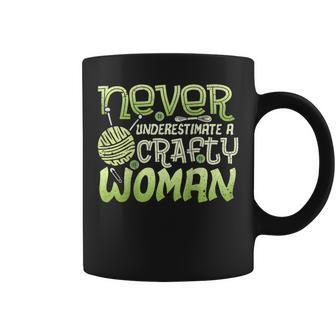 Never Underestimate A Crafty Woman Coffee Mug - Thegiftio UK