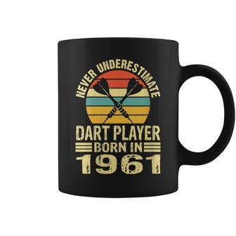 Never Underestimate Dart Player Born In 1961 Dart Darts Coffee Mug - Thegiftio UK