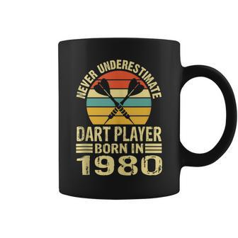 Never Underestimate Dart Player Born In 1980 Dart Darts Coffee Mug - Thegiftio UK