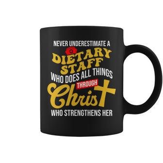 Never Underestimate A Dietary Staff Who Does All Things Coffee Mug - Seseable