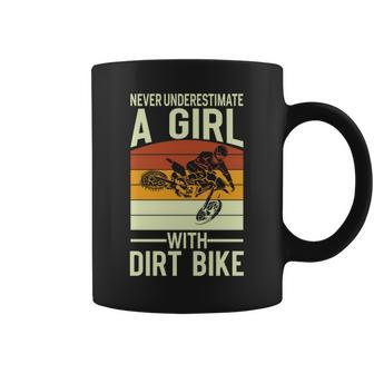 Never Underestimate A Girl On A Dirt Bike Motocross Coffee Mug - Seseable