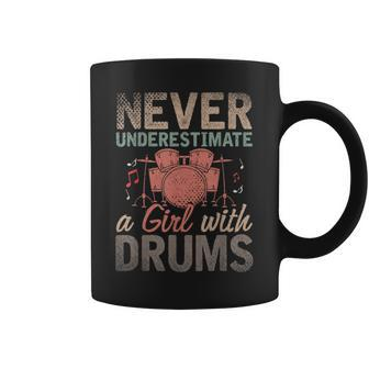 Never Underestimate A Girl With Drums Drummer Drums Coffee Mug | Mazezy