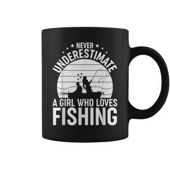 Never Underestimate A Girl Who Loves Fishing Fisherman Coffee Mug - Monsterry UK