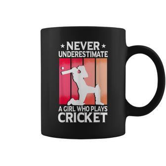 Never Underestimate A Girl Who Plays Cricket Coffee Mug - Thegiftio UK