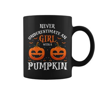 Never Underestimate A Girl With A Pumpkin Present Coffee Mug - Thegiftio UK
