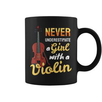Never Underestimate A Girl With A Violin Violinist Coffee Mug - Thegiftio UK