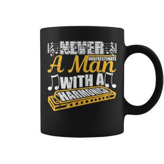 Never Underestimate A Man With A Harmonica Music Player Coffee Mug | Mazezy