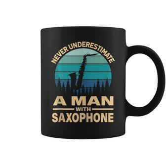 Never Underestimate A Man With Saxophone Musician Coffee Mug - Thegiftio UK