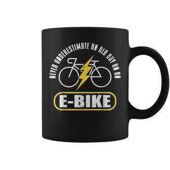 Never Underestimate An Old Guy On A Bicycle E-Bike Quotes Coffee Mug | Mazezy