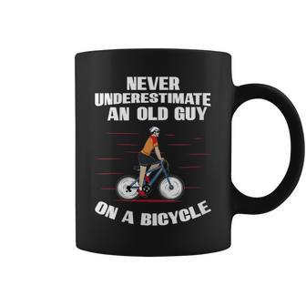 Never Underestimate An Old Guy On A Bicycle Fathers Day Coffee Mug - Thegiftio UK