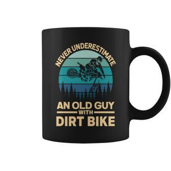 Never Underestimate An Old Guy On A Dirt Bike Motocross Coffee Mug - Seseable