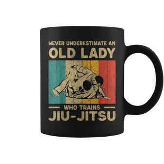 Never Underestimate An Old Lady Bjj Brazilian Jiu Jitsu Coffee Mug | Mazezy UK