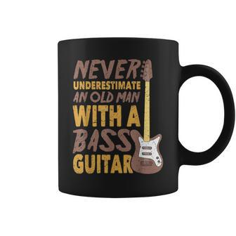 Never Underestimate An Old Man With A Bass Guitar Rock Coffee Mug | Mazezy