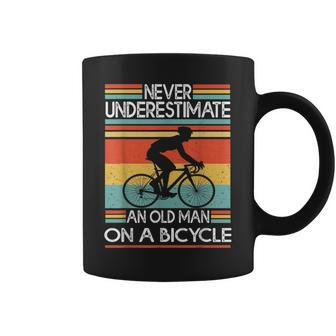 Never Underestimate An Old Man On A Bicycle Bike Coffee Mug - Thegiftio UK