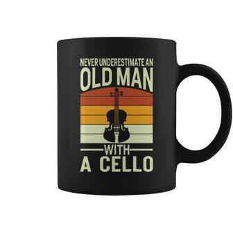Never Underestimate An Old Man With Cello Musician Cellist Coffee Mug - Seseable
