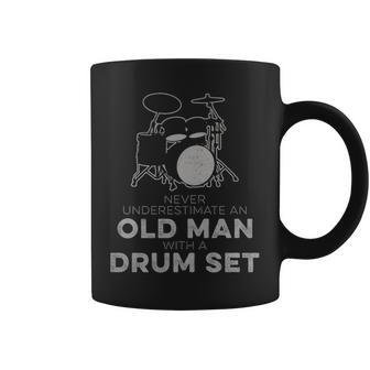 Never Underestimate An Old Man With A Drum Set Humor Coffee Mug - Thegiftio UK