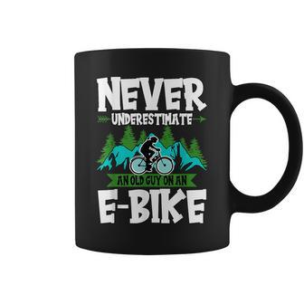 Never Underestimate An Old Man With An E-Bike Biker Coffee Mug | Mazezy