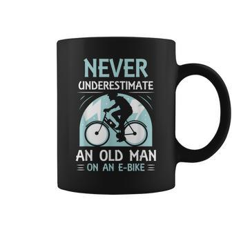 Never Underestimate An Old Man On An E-Bike Electric Biking Coffee Mug | Mazezy