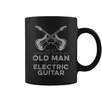 Never Underestimate An Old Man With An Electric Guitar Humor Coffee Mug - Monsterry DE