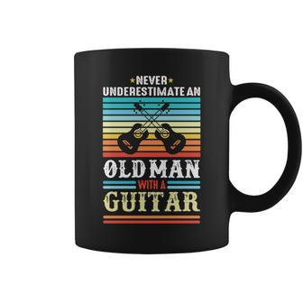 Never Underestimate An Old Man With A Guitar Acoustic Guitar Coffee Mug | Mazezy CA
