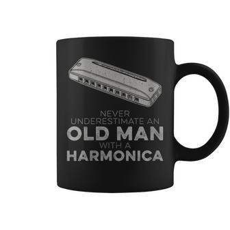 Never Underestimate An Old Man With Harmonica Humor Coffee Mug - Monsterry UK