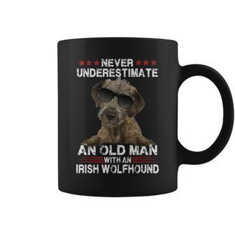 Never Underestimate An Old Man With An Irish Wolfhound Coffee Mug - Seseable
