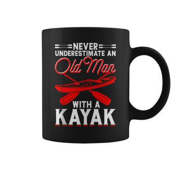 Never Underestimate An Old Man With A Kayak Kayaking Coffee Mug - Seseable