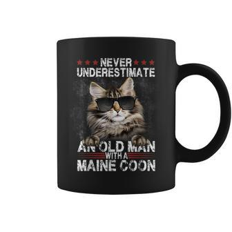 Never Underestimate An Old Man With A Maine Coon Cat Lovers Coffee Mug | Mazezy