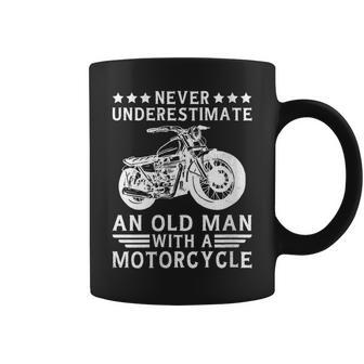 Never Underestimate An Old Man With A Motorcycle Grandpa Coffee Mug - Monsterry